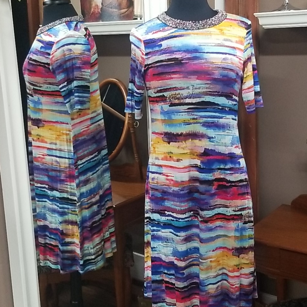 Investments Petites dress multi color size small
